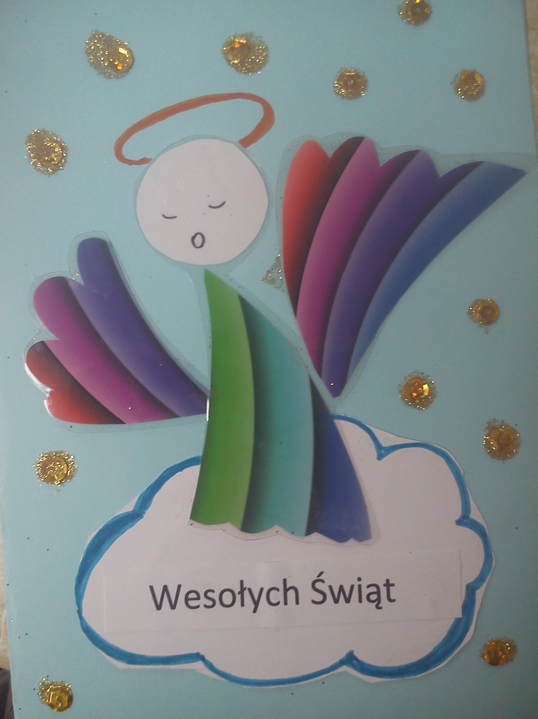 Exposition de cartes postales festives faites main par des enfants de Pologne (Mazury).